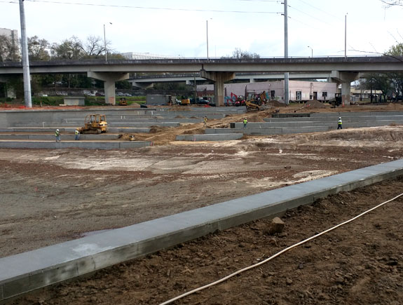 Stormwater Pond and Terrace Seating