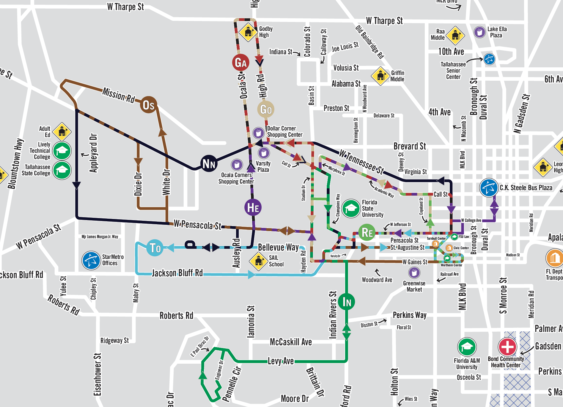 FSU Campus Route Map