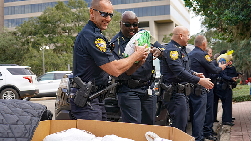 Officers attending a public event